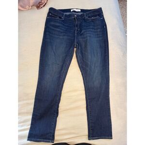 Levi Strauss Signature Mid Rise Slim Dark Wash Denim‎ Jeans Women 20M 36x30L